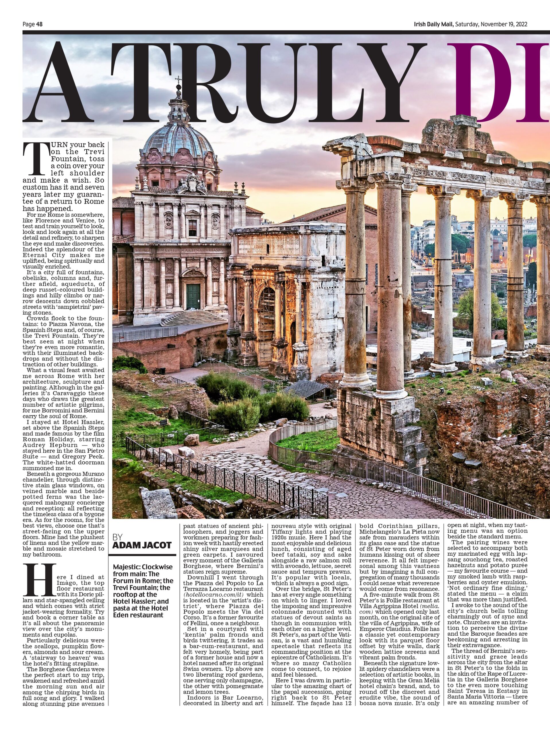 Irish Daily Mail Rome feature